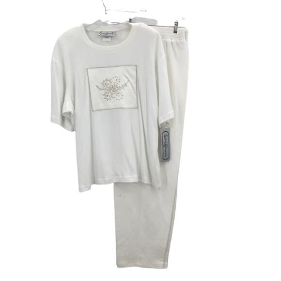 Saint Germain Other - Saint Germain Vintage 2 Piece Sequin High Waist Padded Shirt & Pant Set XL New